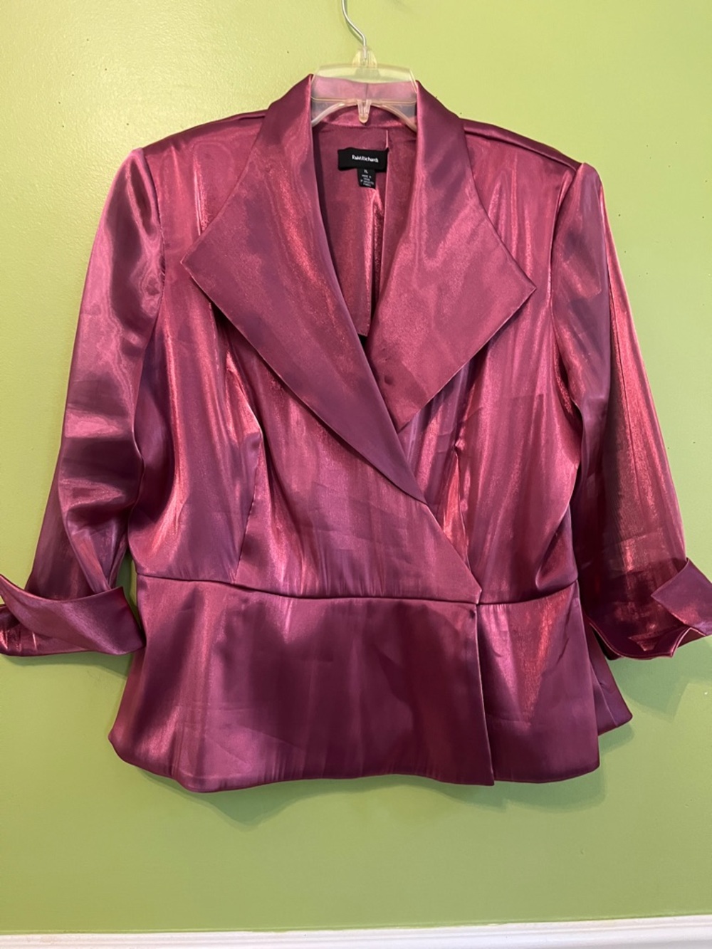 Metallic Raspberry Peplum Top